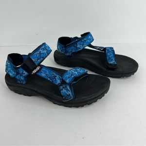 Teva Hurricane Youth Size 2 #6294 Blue Black Sport Hiking Water Sandals